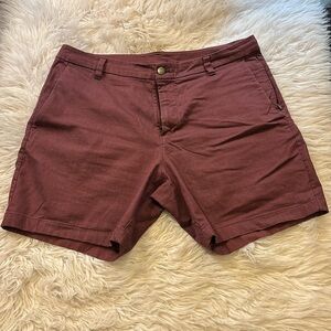 Lululemon Commission Classic-Fit Short 7" *Oxford, Heathered Garnet, Size 36